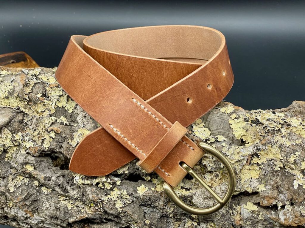 ledergürtel natur hell limited edition aus ungefärbtem Geschirrleder